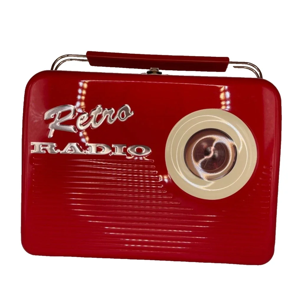 RETRO RADIO (Red/Gold) The Silver Crane Company Limited Edition Tin Lunch Box